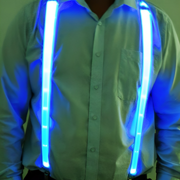 Blauwe LED-suspenders neon - onesize