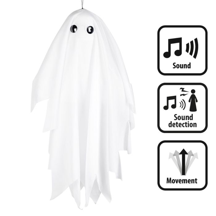 Trillend Halloween-spook met geluid voor ophang - 48 cm