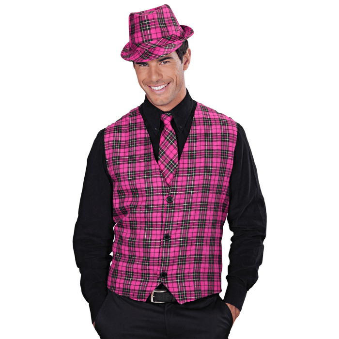 Roze geruit vest