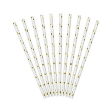 Gouden ster rietjes 10x - 19,5 cm