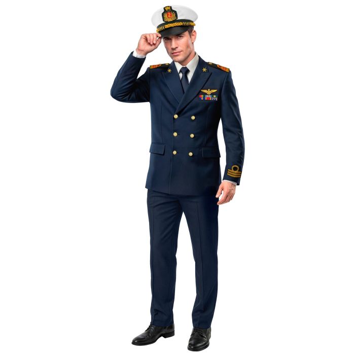 Blauw kapiteinskostuum voor heren