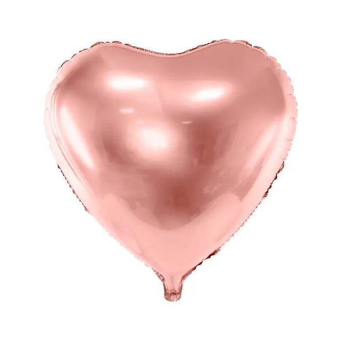 Folieballon Hart in Roségoud - 45 cm
