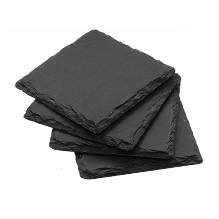Leisteen onderzetters 4x - 10x10 cm