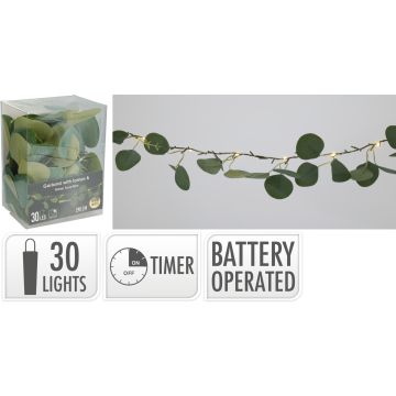 Eucalyptusguirlande met 30 LED-lampjes ca. 290 cm