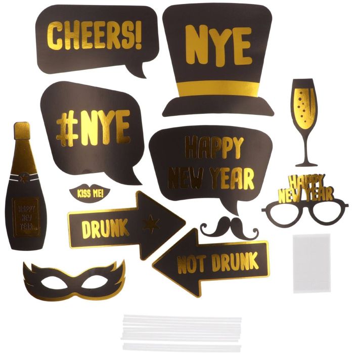 Photo booth nieuwjaar accessoires 12x
