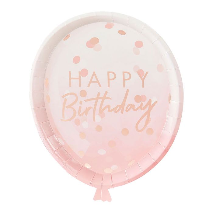Rose Gold Ballonvormige Bordjes 8x