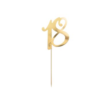 18 jaar taartdecoratie goud - 20,5 cm
