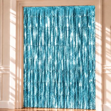 Lichtblauw Glittergordijn - 100 x 240 cm
