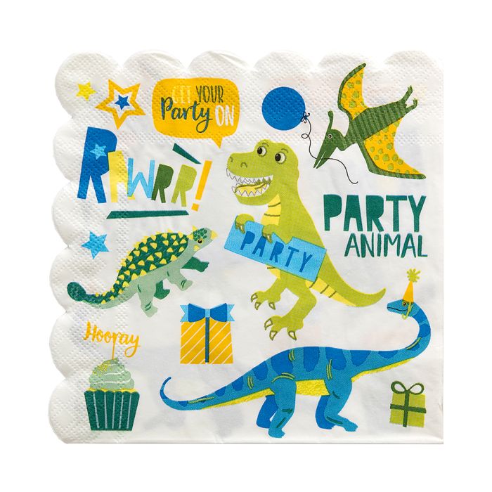 Servetten met dinosaurus motieven 16x