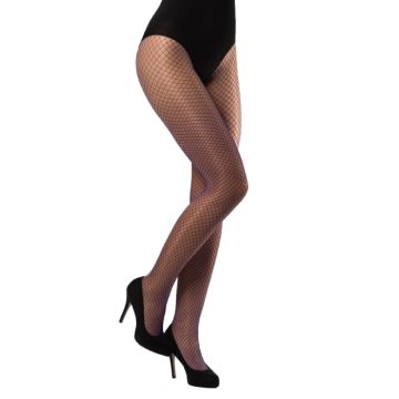 Visnet panty’s fin mesh one-size paars
