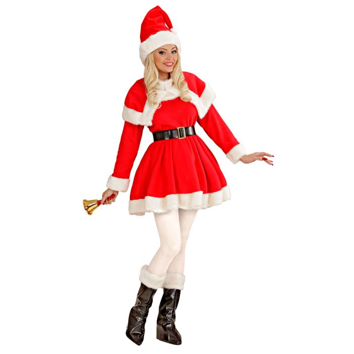 Luxueuze kerstmeisjesjurk met cape en hoed