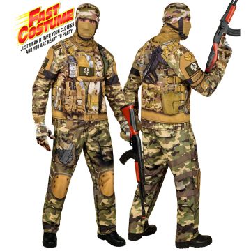 Soldatenkostuum voor heren in camouflage