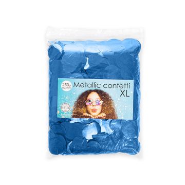 Ronde Metallic Blauwe Confetti - 250 gram