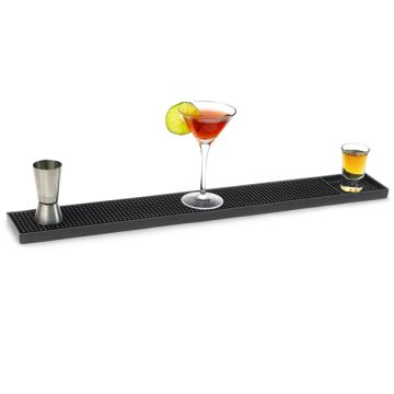 Barmat zwart PVC - 60x10x1 cm