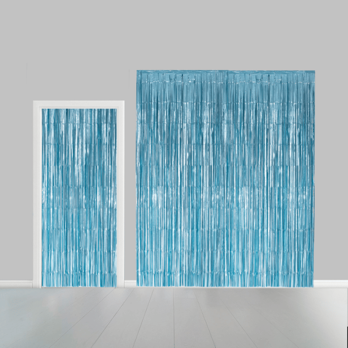 Lichtblauw Glittergordijn - 100 x 240 cm
