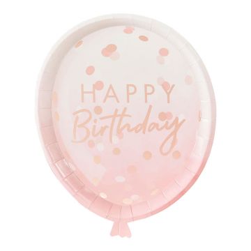 Rose Gold Ballonvormige Bordjes 8x
