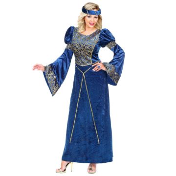Renaissance dame kostuum met hoofddoek
