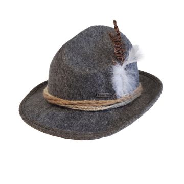 Tirolerhoed voor oktoberfest grijze Alpen unisex one-size