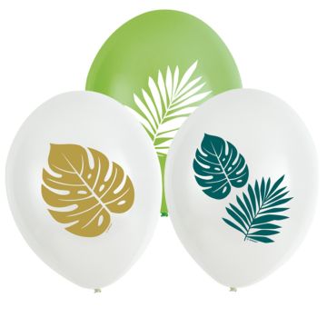 Monstera & Palm Ballonnen 6x - 27,5 cm