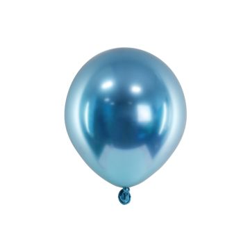 Blauwe Chrome Mini Ballonnen 50x - 12 cm