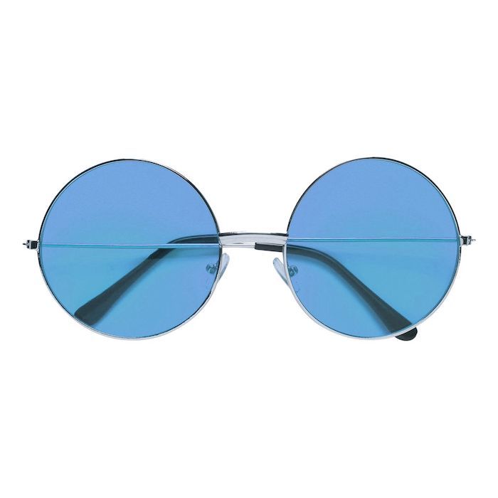 Neon zonnebrillen rond blauw - onesize