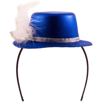 Blauwe metallic mini top hat