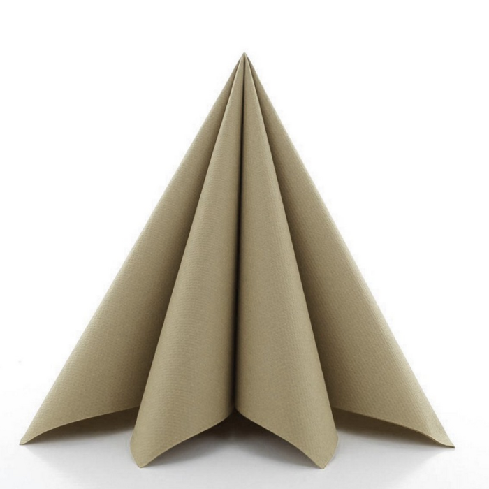 Luxe servetten naturel bruin 12x - 40x40 cm