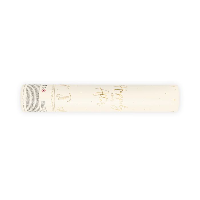 Witte en Gouden Strepen Handbal Confetti Buizen - 25 cm