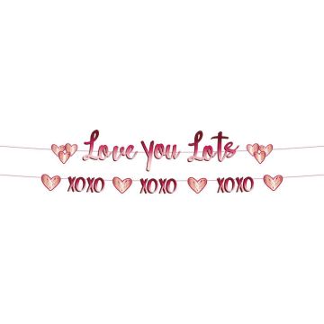 "Love You Lots" harten guirlande - 14 x 150 cm
