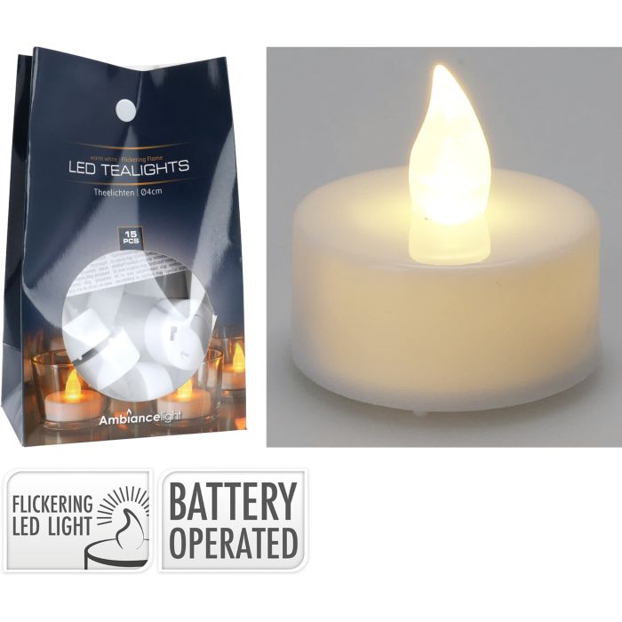 LED-theelichtjes 15 stk. met flikkerend licht