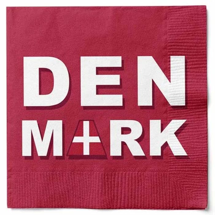 Rode servetten met Nederland-motief 20x Det Gamle Apotek - 33x33 cm