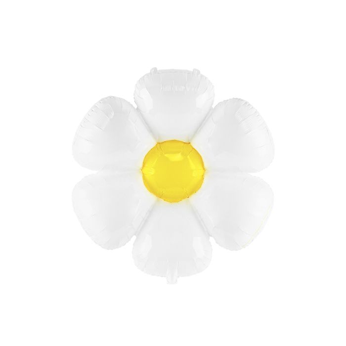 Witte Bloem Folieballon - 103 cm 