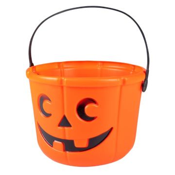 Vrolijke Halloween pompoenemmer - 14x18 cm