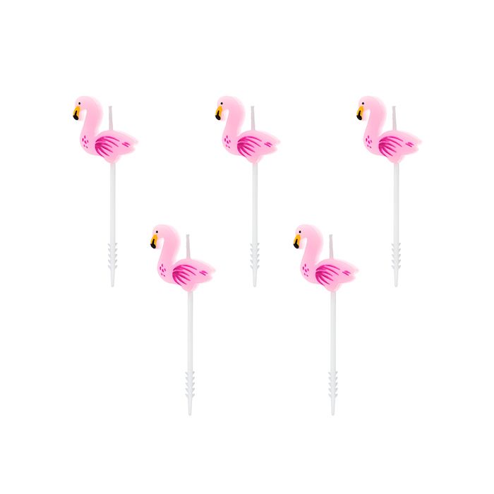Flamingo verjaardagscandles 5x - 3 cm