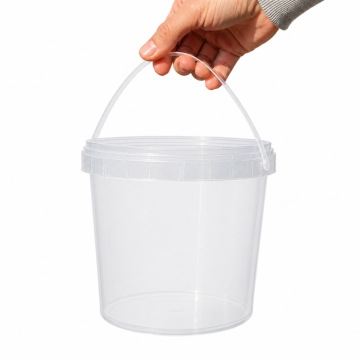 Plastic emmer voor opslag met handvat 100x 1,1 L