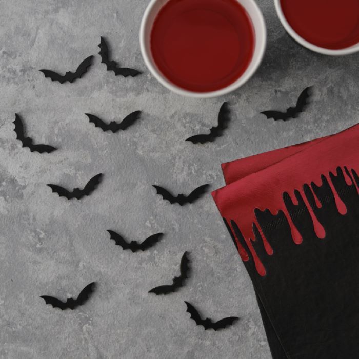 Halloween vleermuis houten confetti 24x - 4x1,5 cm