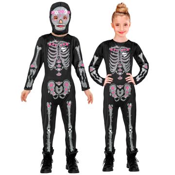 Skelet kostuum voor meisjes met masker