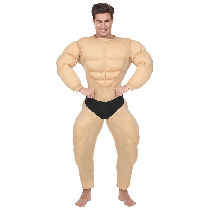 Leuk bodybuilder kostuum in beige