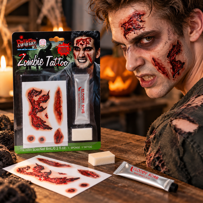Zombie nep tatoeages met bloed