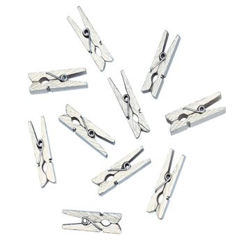 Zilver mini klemmen 12x - 0,7x3,3 cm 