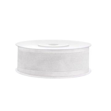 Wit chiffon lint - 25 mm x 25 m