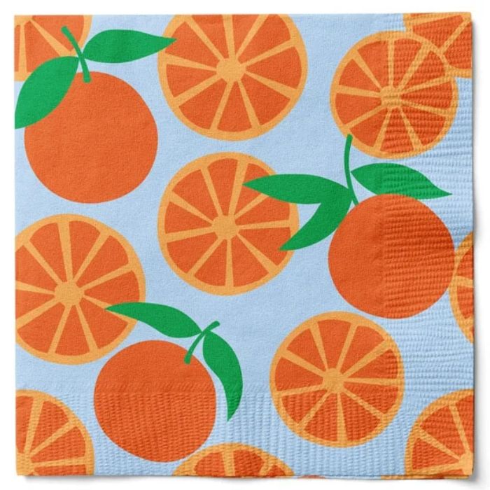 Servetten met oranje sinaasappelen zomer 20x Det Gamle Apotek