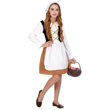 MIDDELEEUWSE DAME (jurk, hoofddeksel) Multikleur