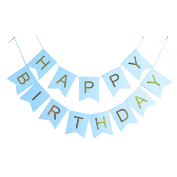 Lichtblauwe Happy Birthday Vlaggenlijn