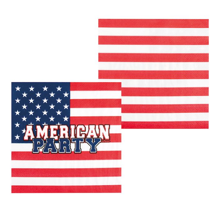 Amerikaanse servetten 20x - 33x33 cm