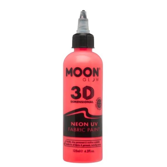 Neon UV Textielverf Rood 125 ml Moon Creations