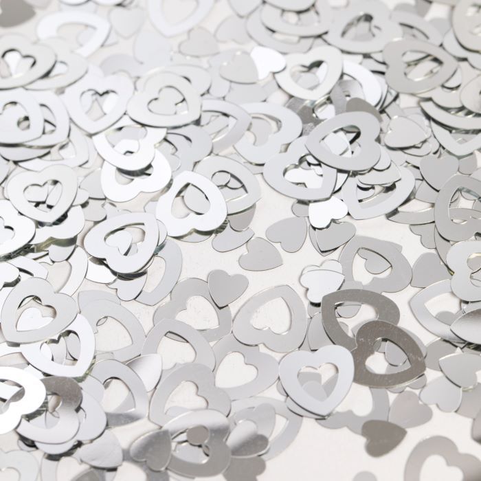 Confetti harten zilver - 14 g
