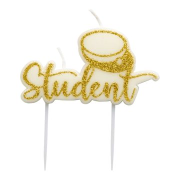 Student kaarsen in goud 6x