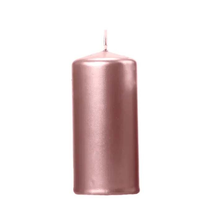 Metallic Rose Gold Kaarsen 6x - 12 x 6 cm