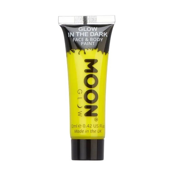 Glow-in-the-dark Gezichts- en Lichaamsschmink Geel 12 ml Moon Creations